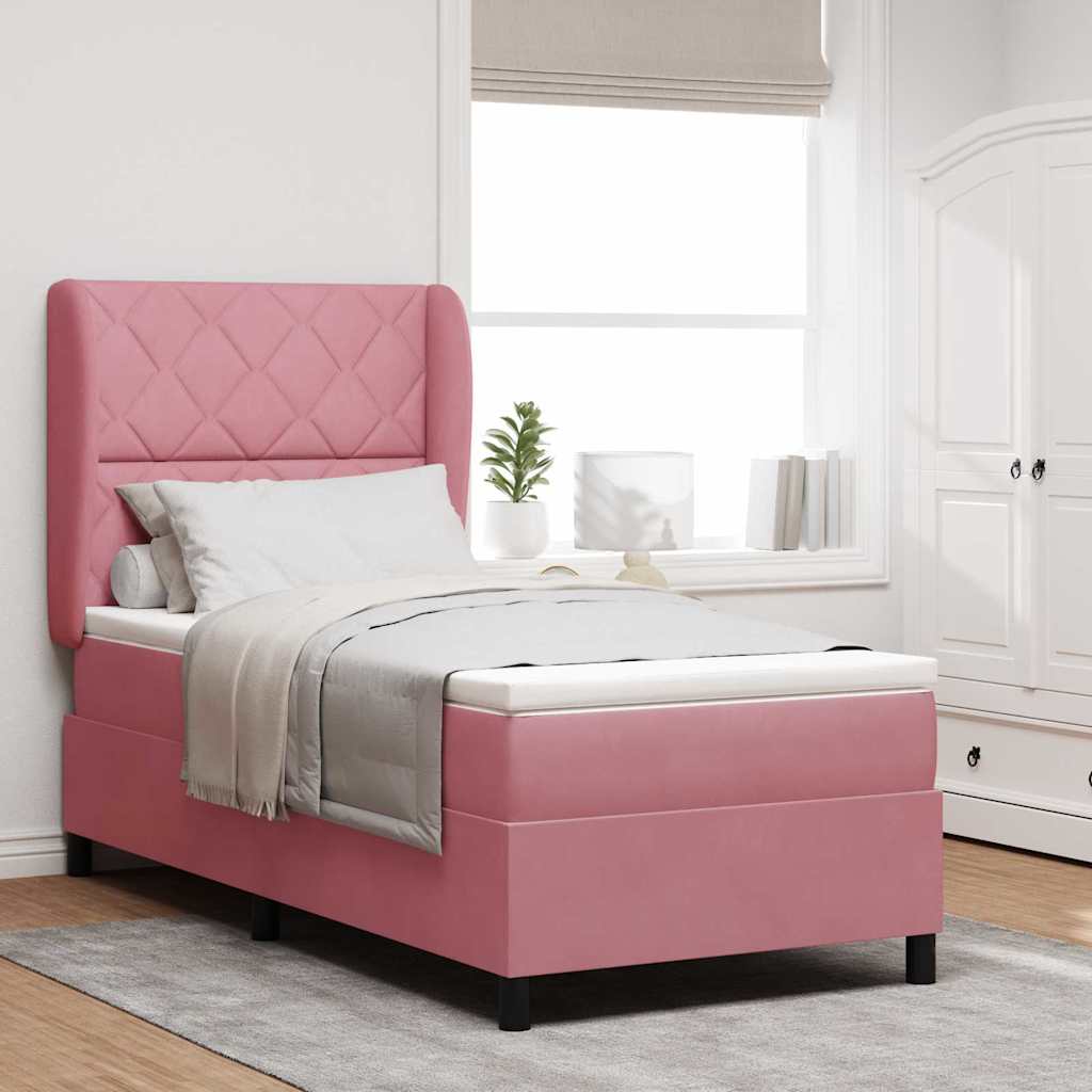Boxspringbed met hoofdeinde Roze 200 x 100 cm Fluweel