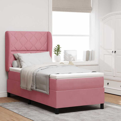 Boxspringbed met hoofdeinde Roze 200 x 100 cm Fluweel
