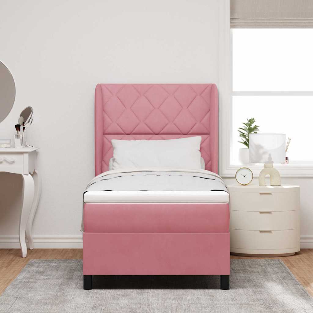 Boxspringbed met hoofdeinde Roze 200 x 100 cm Fluweel