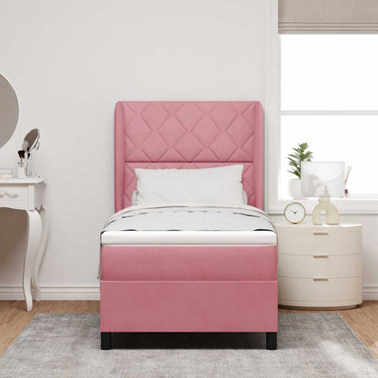 Boxspringbed met hoofdeinde Roze 200 x 100 cm Fluweel