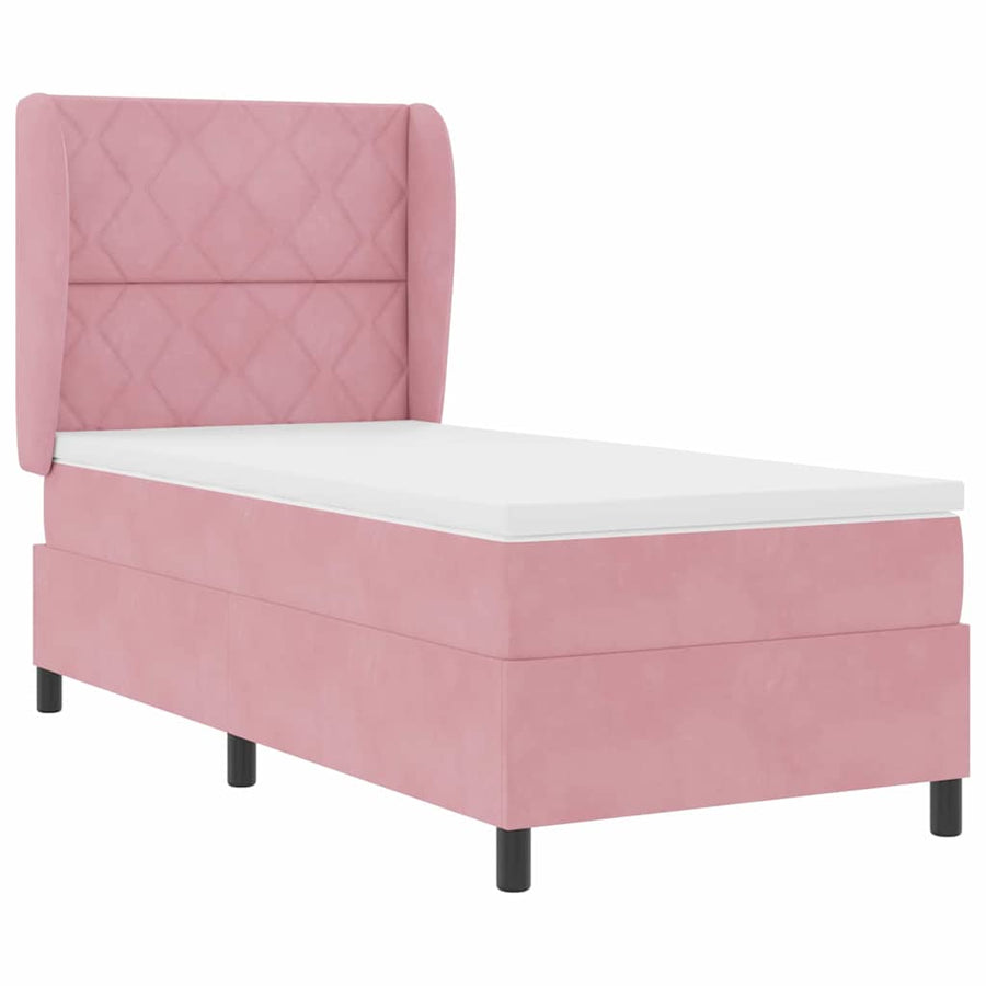 Boxspringbed met hoofdeinde Roze 200 x 100 cm Fluweel