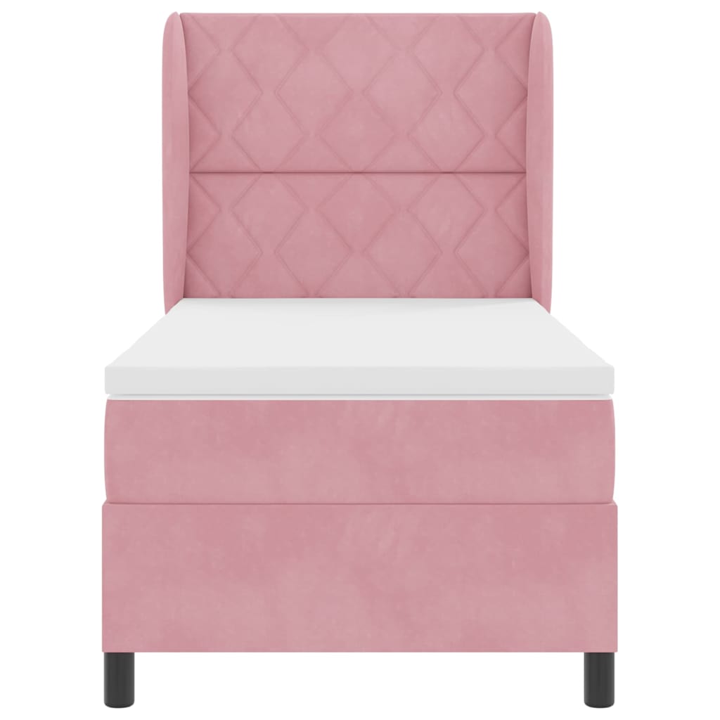 Boxspringbed met hoofdeinde Roze 200 x 100 cm Fluweel