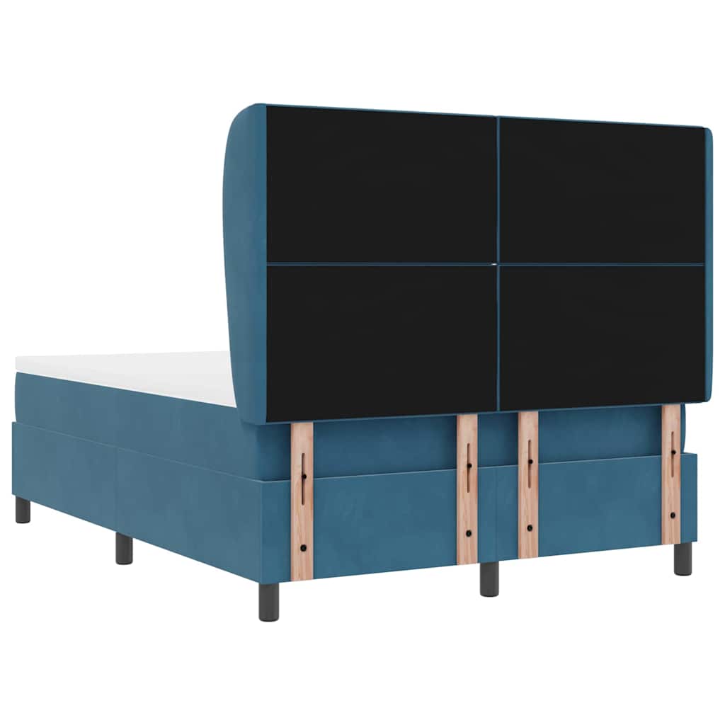 Boxspringbed met hoofdeinde Donkerblauw 190 x 140 cm Fluweel