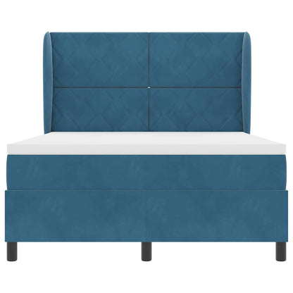 Boxspringbed met hoofdeinde Donkerblauw 190 x 140 cm Fluweel