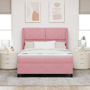 Boxspringbed 140x190 cm roze fluweel