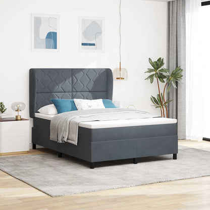 Boxspringbed met matras Donkergrijs 200 x 140 cm Fluweel