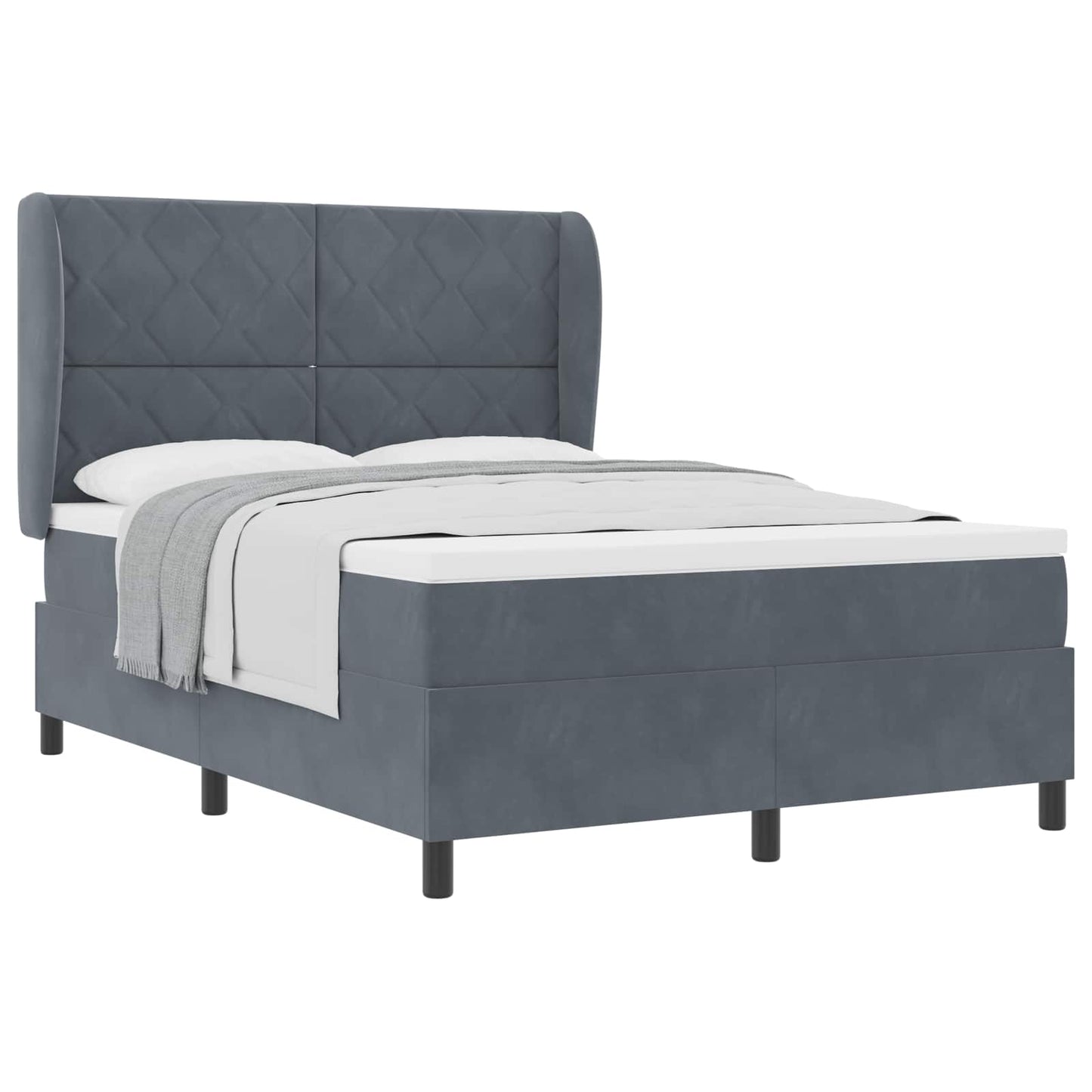 Boxspringbed met matras Donkergrijs 200 x 140 cm Fluweel
