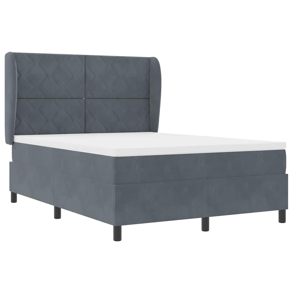Boxspringbed met matras Donkergrijs 200 x 140 cm Fluweel