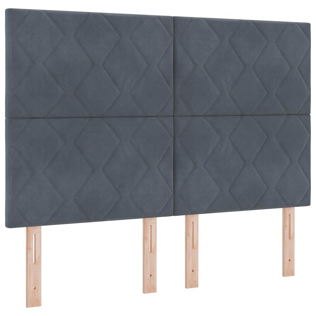 Boxspringbed met matras Donkergrijs 200 x 140 cm Fluweel