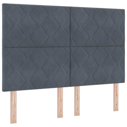 Boxspringbed met matras Donkergrijs 200 x 140 cm Fluweel
