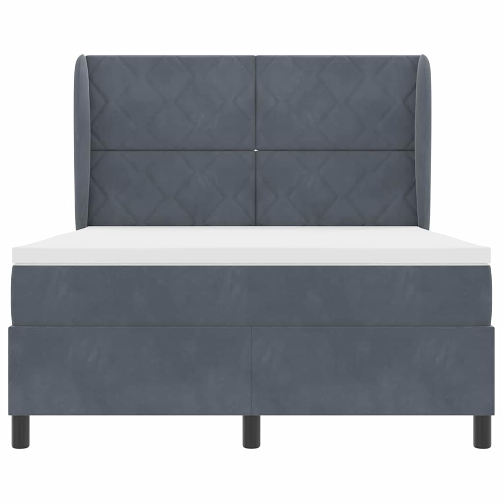 Boxspringbed met matras Donkergrijs 200 x 140 cm Fluweel