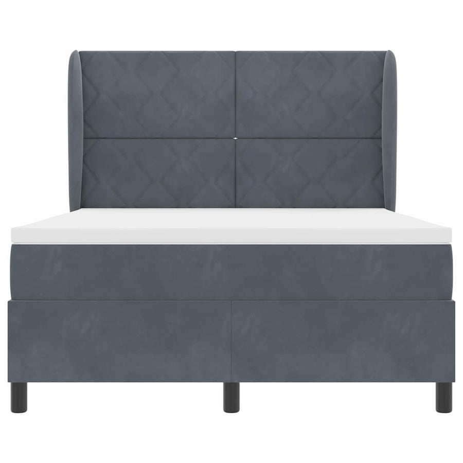 Boxspringbed met matras Donkergrijs 200 x 140 cm Fluweel