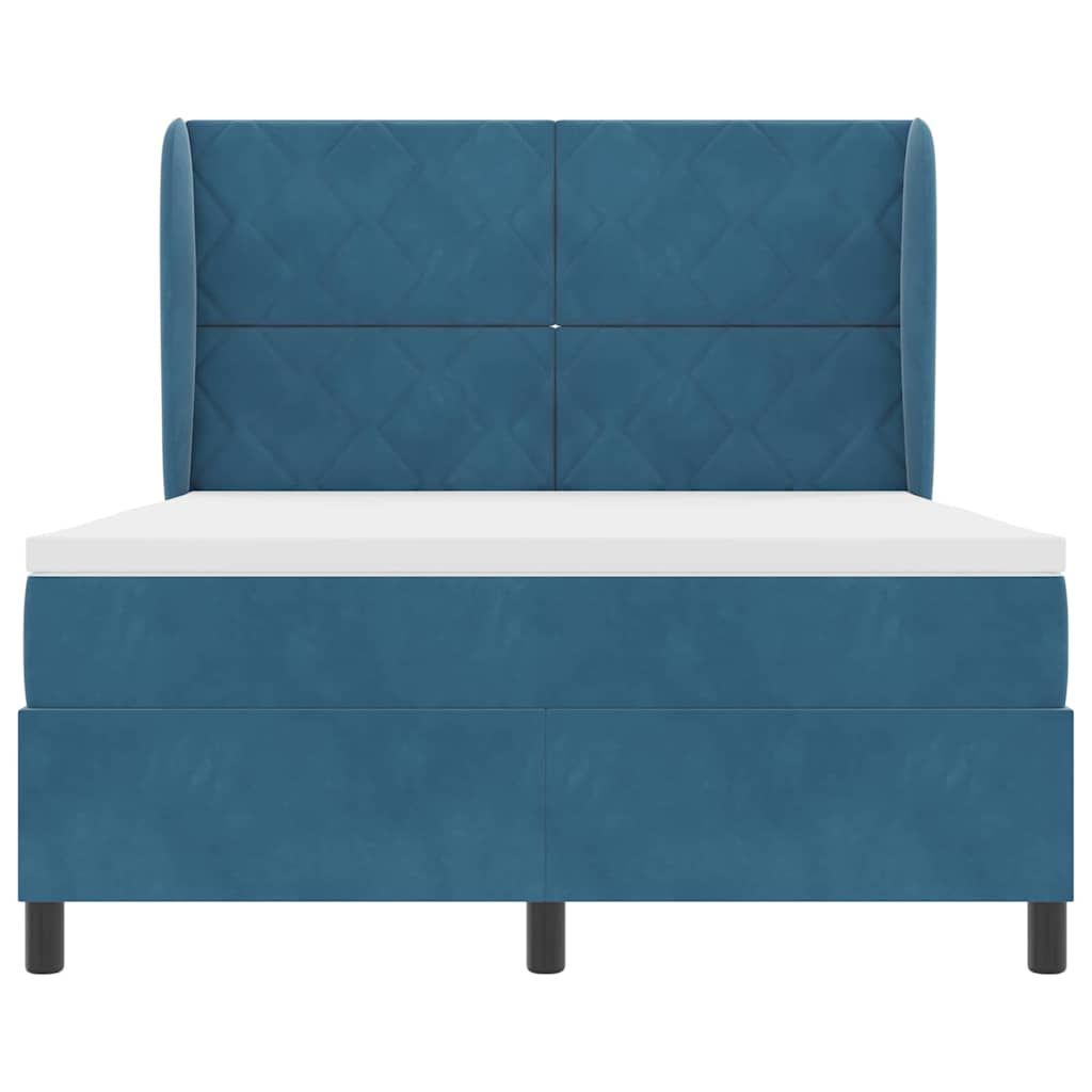 Boxspringbed met hoofdeinde Donkerblauw 200 x 140 cm Fluweel