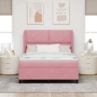 Boxspringbed met hoofdeinde Roze 200 x 140 cm Fluweel