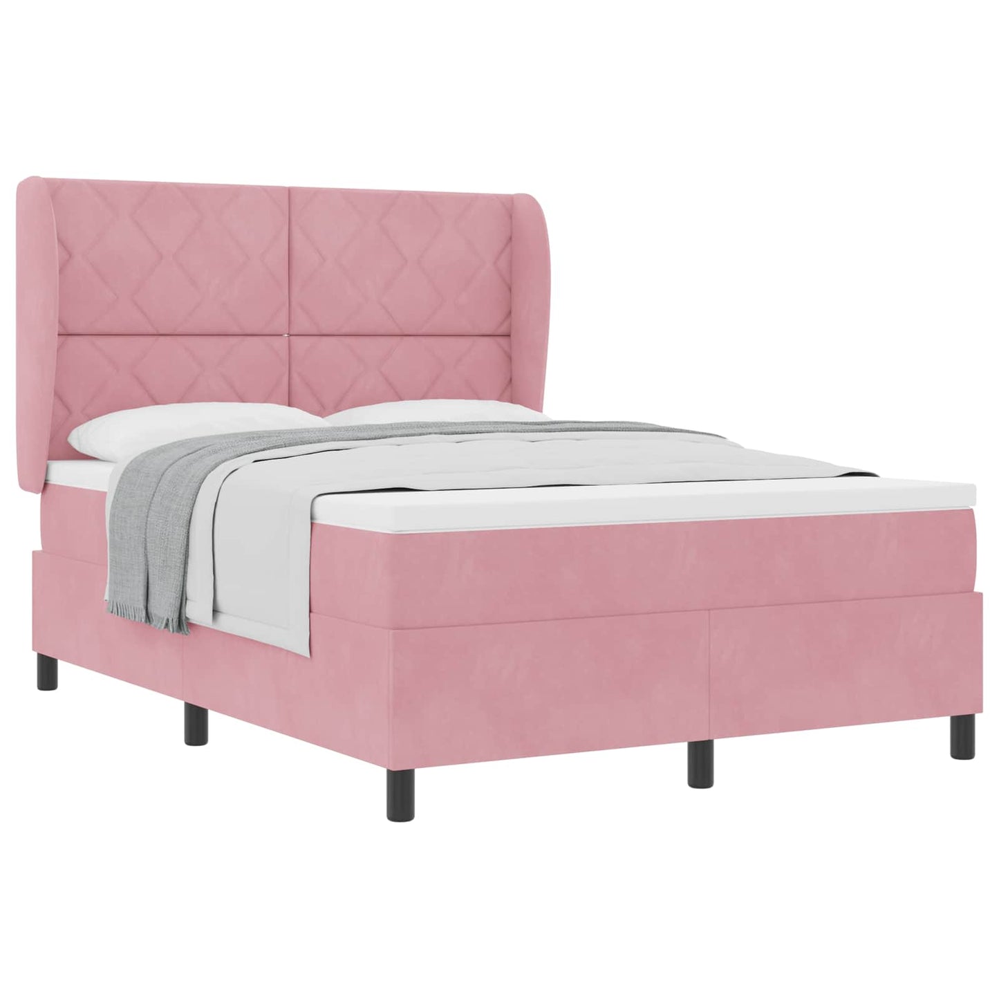 Boxspringbed met hoofdeinde Roze 200 x 140 cm Fluweel