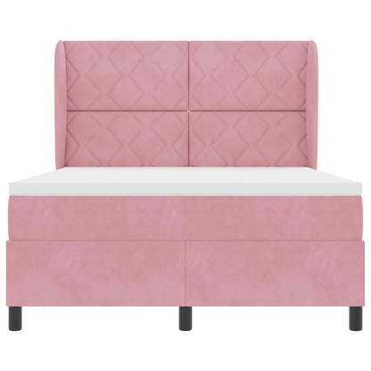Boxspringbed met hoofdeinde Roze 200 x 140 cm Fluweel