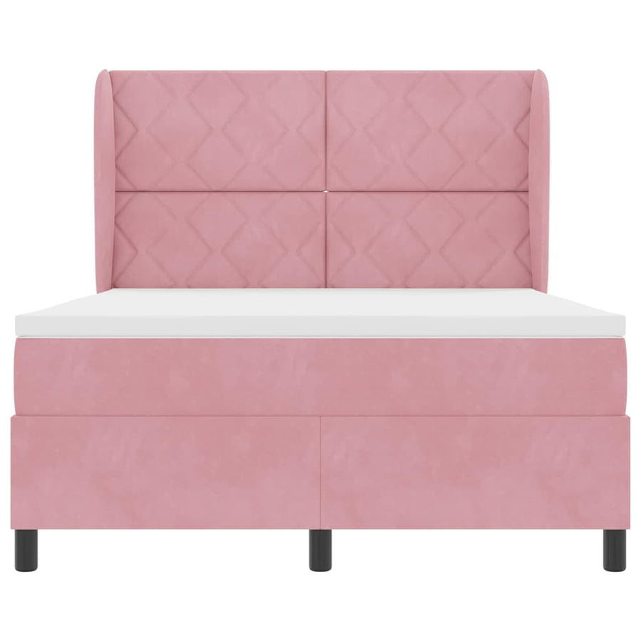 Boxspringbed met hoofdeinde Roze 200 x 140 cm Fluweel