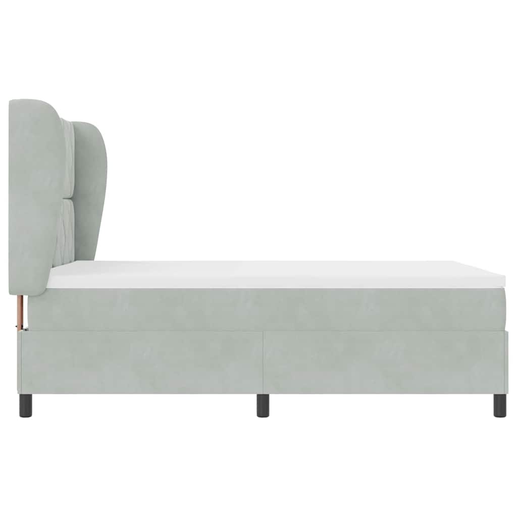 Boxspringbed met hoofdeinde Lichtgrijs 200 x 160 cm Fluweel