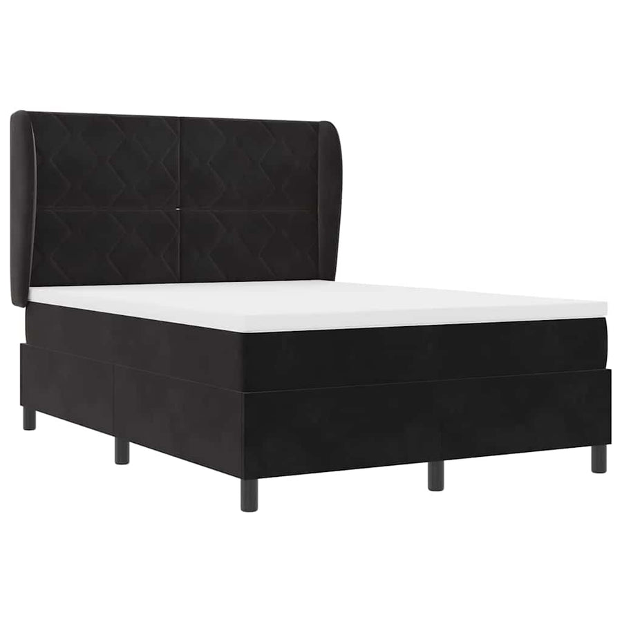 Boxspringbed met hoofdeinde Zwart 200 x 160 cm Fluweel