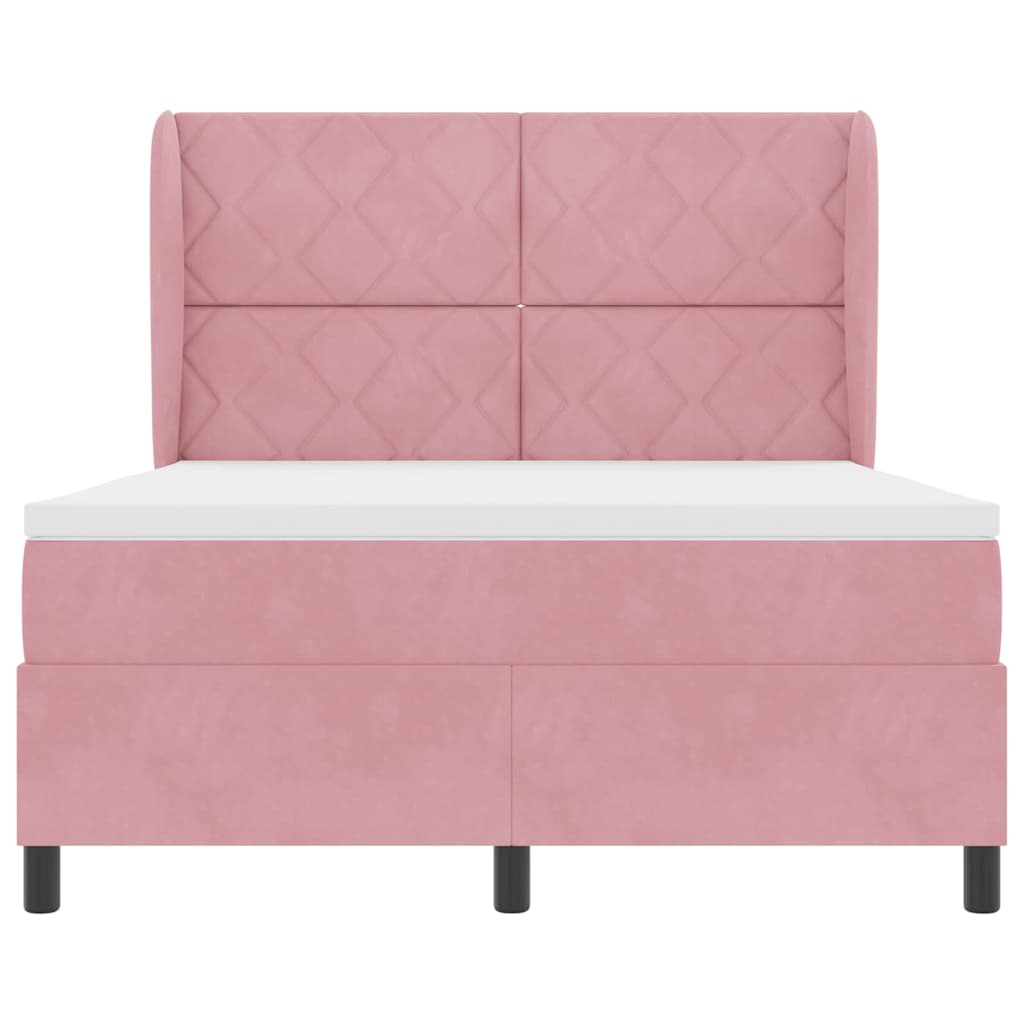 Boxspringbed met hoofdeinde Roze 200 x 160 cm Fluweel
