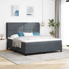 Boxspringbed 200x180 cm donkergrijs fluweel
