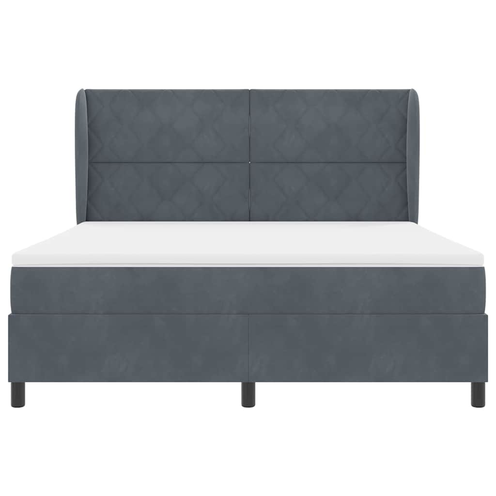 Boxspringbed met matras Donkergrijs 200 x 180 cm Fluweel