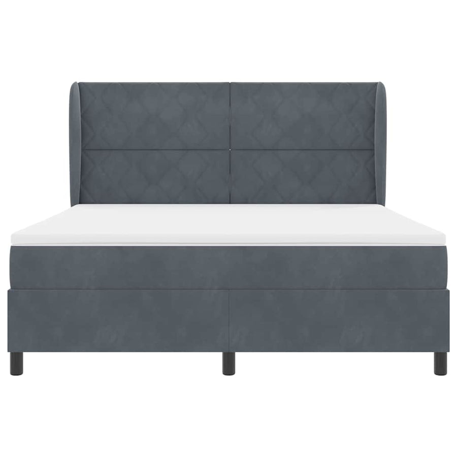 Boxspringbed met matras Donkergrijs 200 x 180 cm Fluweel