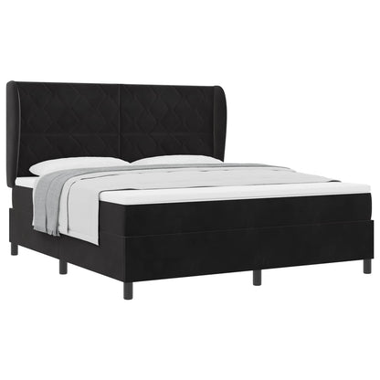 Boxspringbed met hoofdeinde Zwart 200 x 180 cm Fluweel