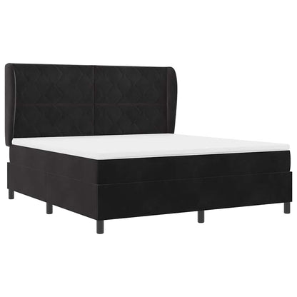 Boxspringbed met hoofdeinde Zwart 200 x 180 cm Fluweel
