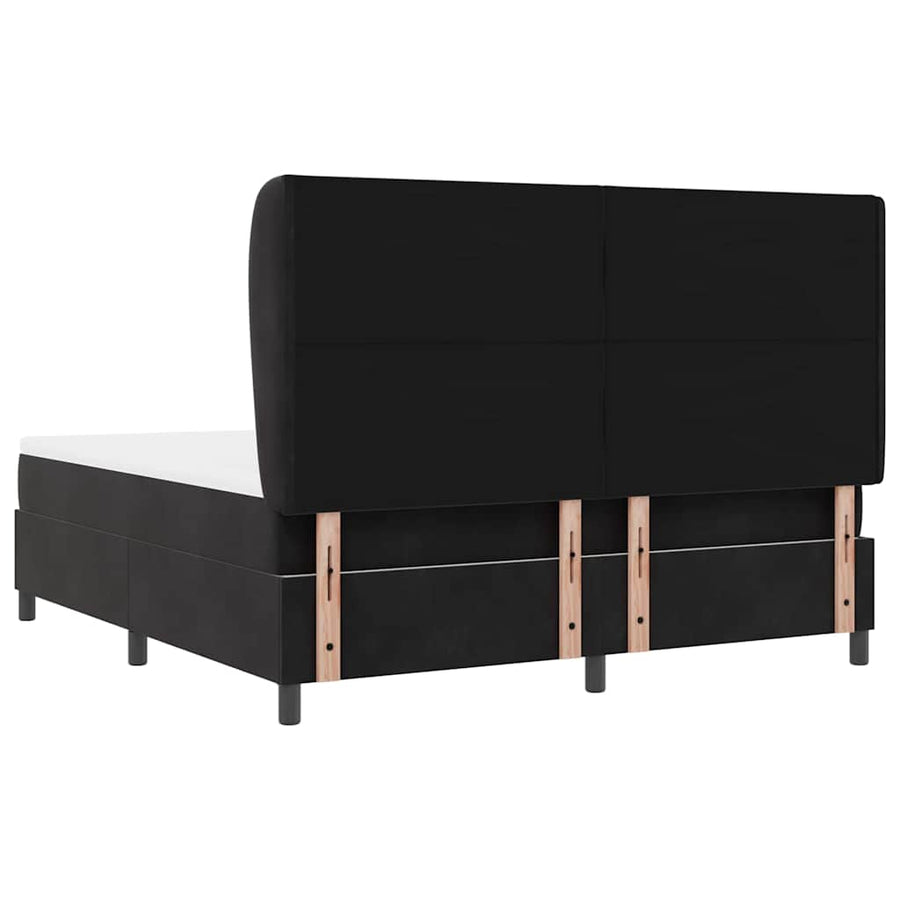 Boxspringbed met hoofdeinde Zwart 200 x 180 cm Fluweel