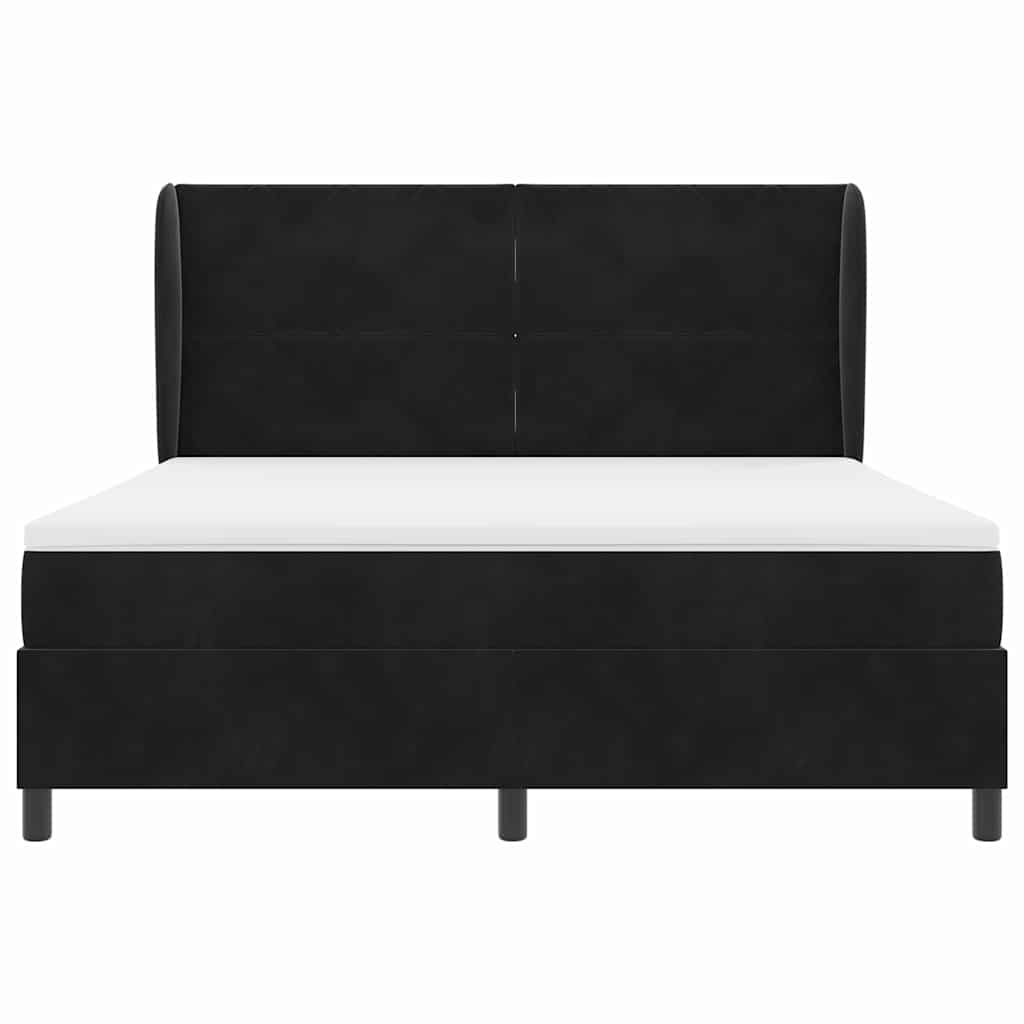 Boxspringbed met hoofdeinde Zwart 200 x 180 cm Fluweel
