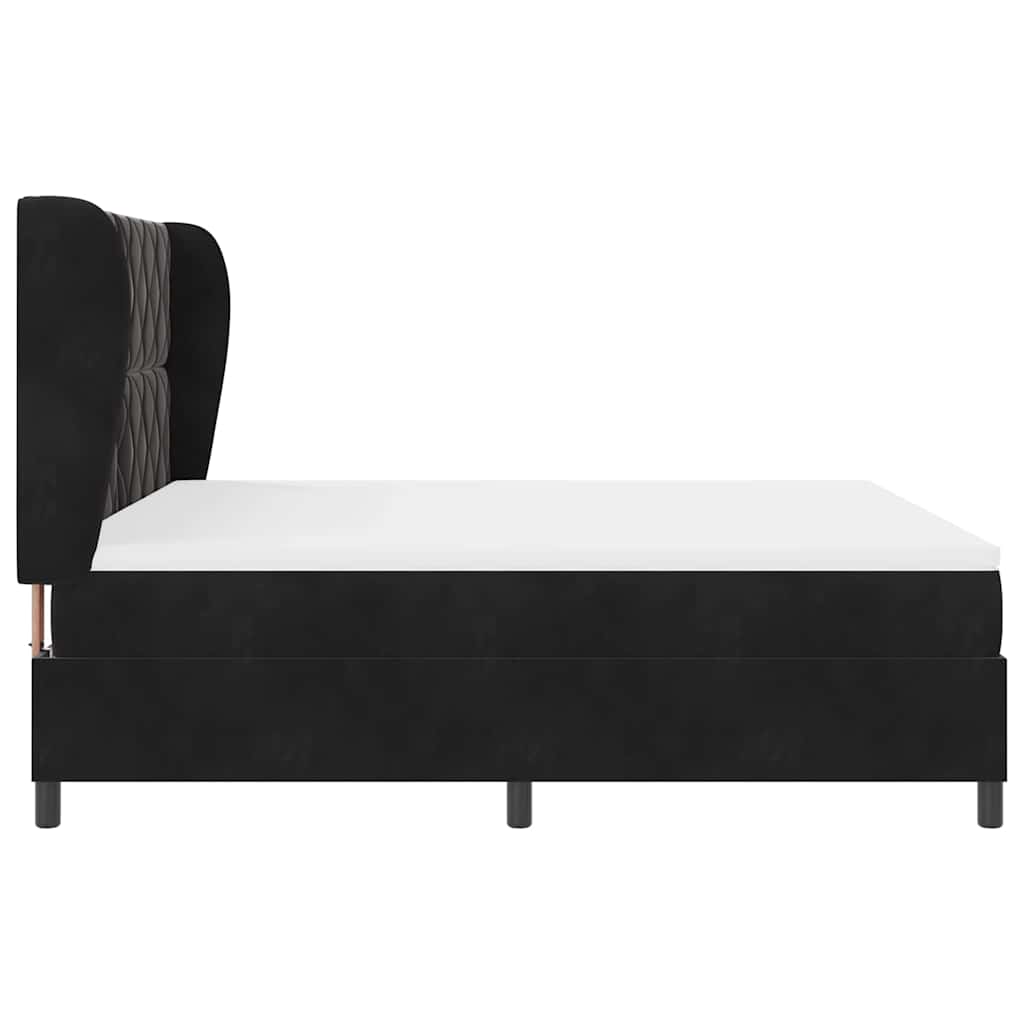 Boxspringbed met hoofdeinde Zwart 200 x 180 cm Fluweel