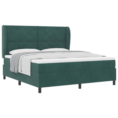 Boxspringbed met matras Donkergroen 200 x 180 cm Fluweel