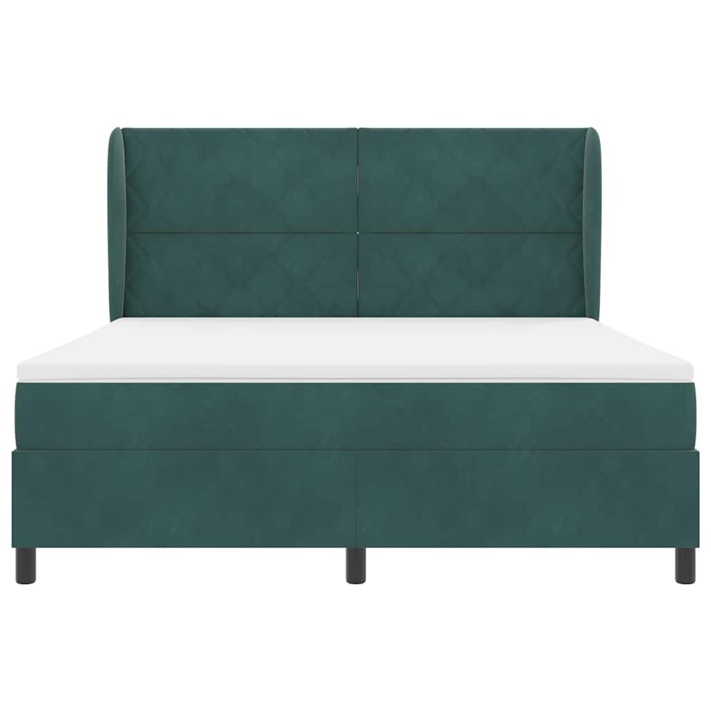 Boxspringbed met matras Donkergroen 200 x 180 cm Fluweel
