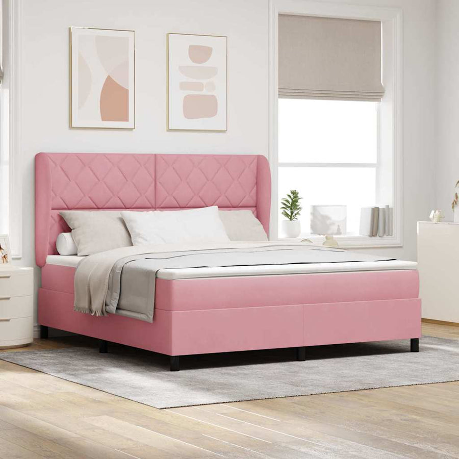 Boxspringbed met matras Roze 200 x 180 cm Fluweel