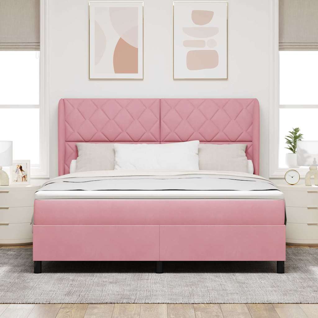 Boxspringbed met matras Roze 200 x 180 cm Fluweel