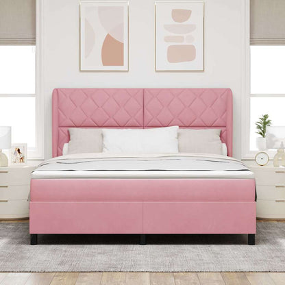 Boxspringbed met matras Roze 200 x 180 cm Fluweel