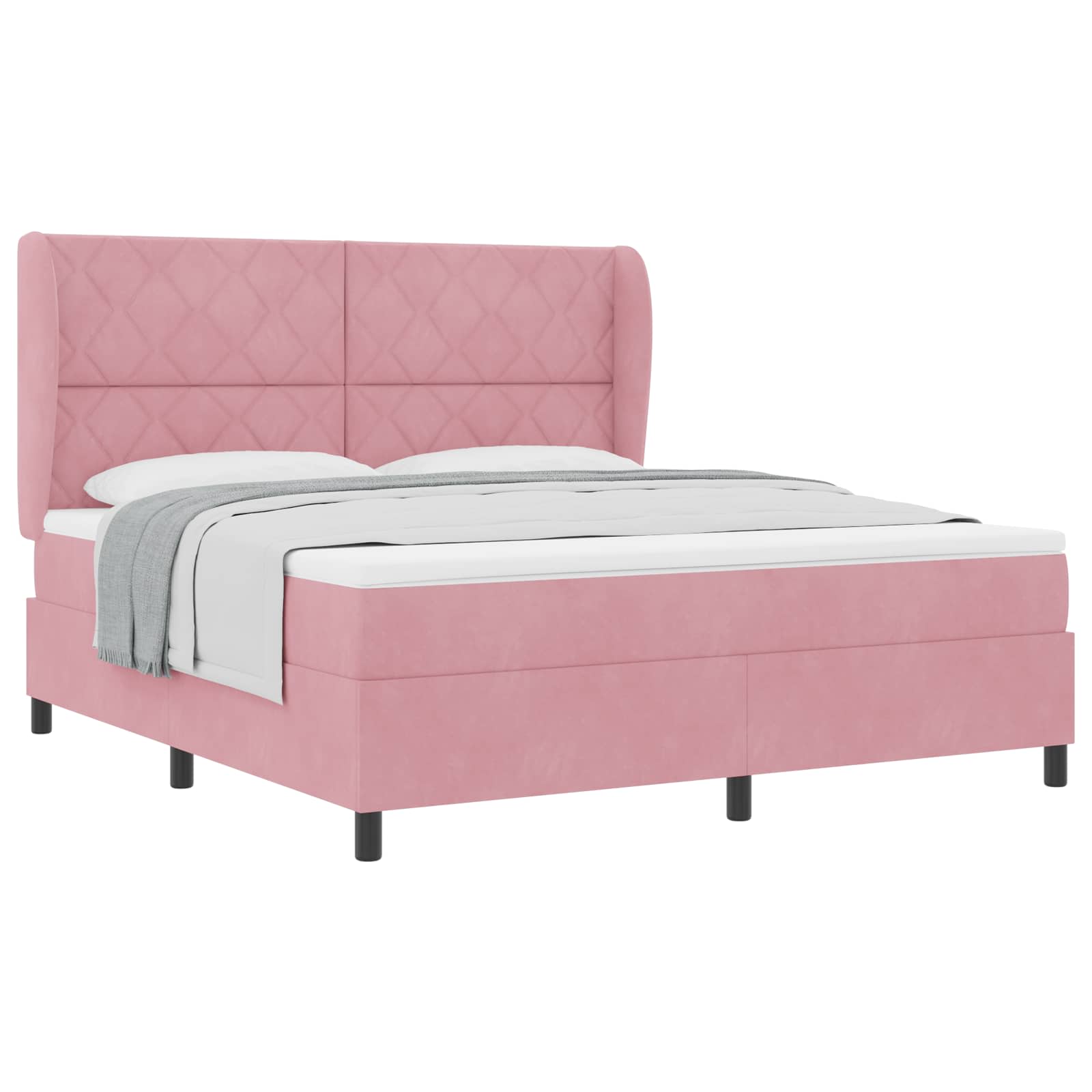 Boxspringbed met matras Roze 200 x 180 cm Fluweel