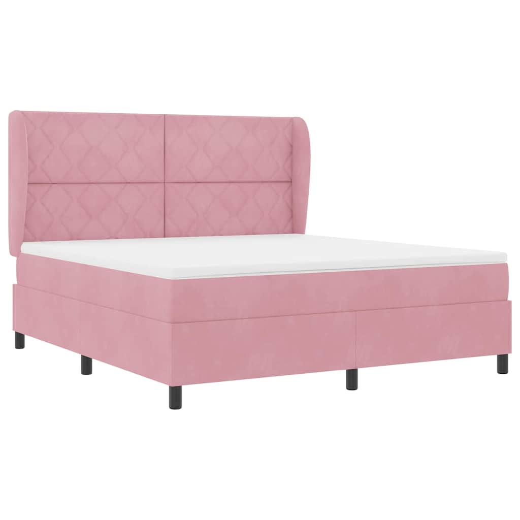Boxspringbed met matras Roze 200 x 180 cm Fluweel