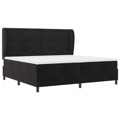 Boxspringbed met hoofdeinde Zwart 200 x 200 cm Fluweel