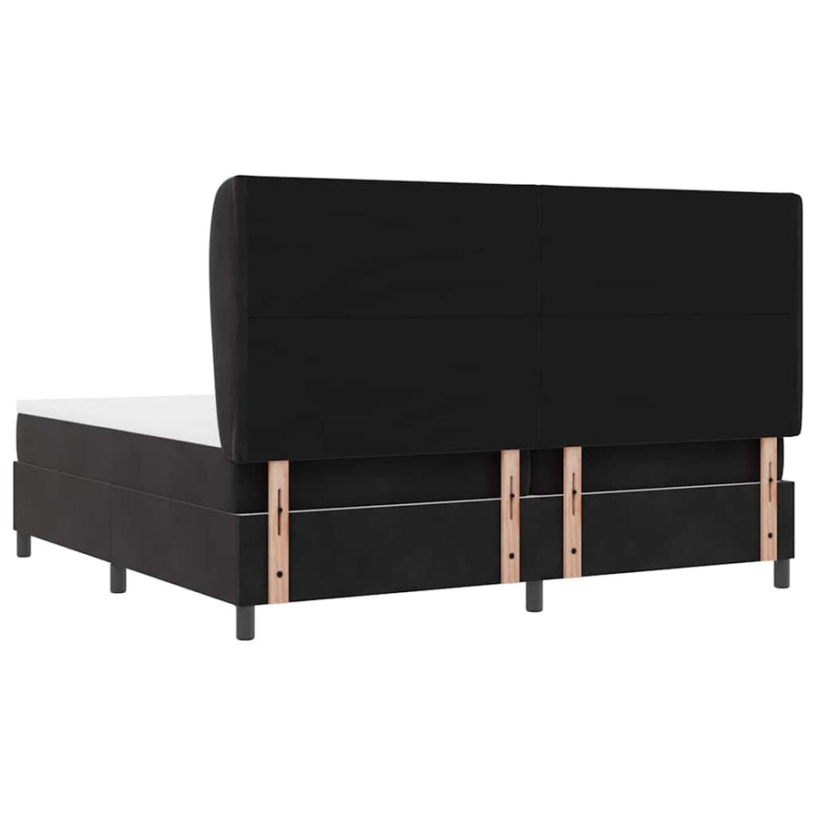 Boxspringbed met hoofdeinde Zwart 200 x 200 cm Fluweel