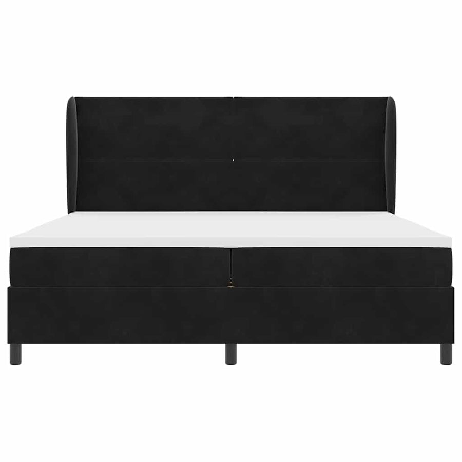 Boxspringbed met hoofdeinde Zwart 200 x 200 cm Fluweel