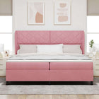 Boxspringbed roze 200x200 cm fluweel