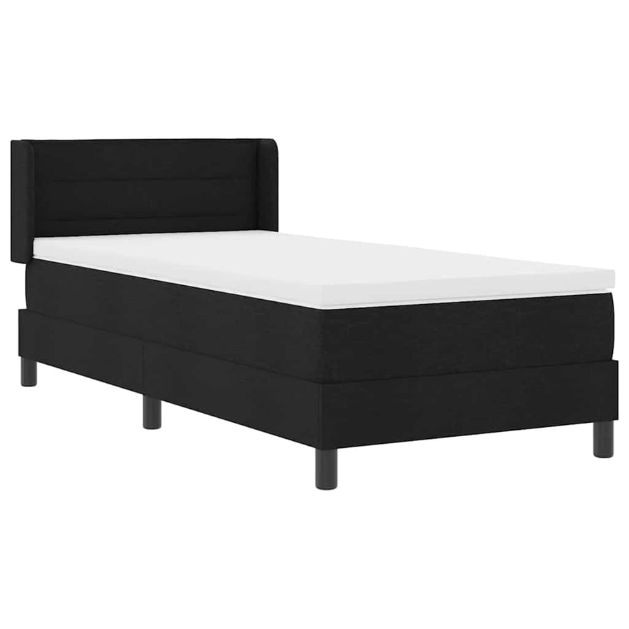 Boxspring bed met hoofdeinde Zwart 80 x 200 cm Stof en Foam