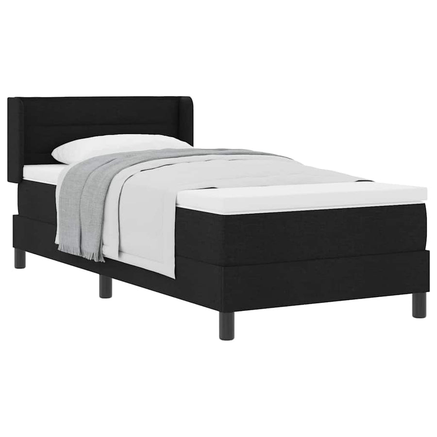 Boxspring bed met hoofdeinde Zwart 80 x 200 cm Stof en Foam