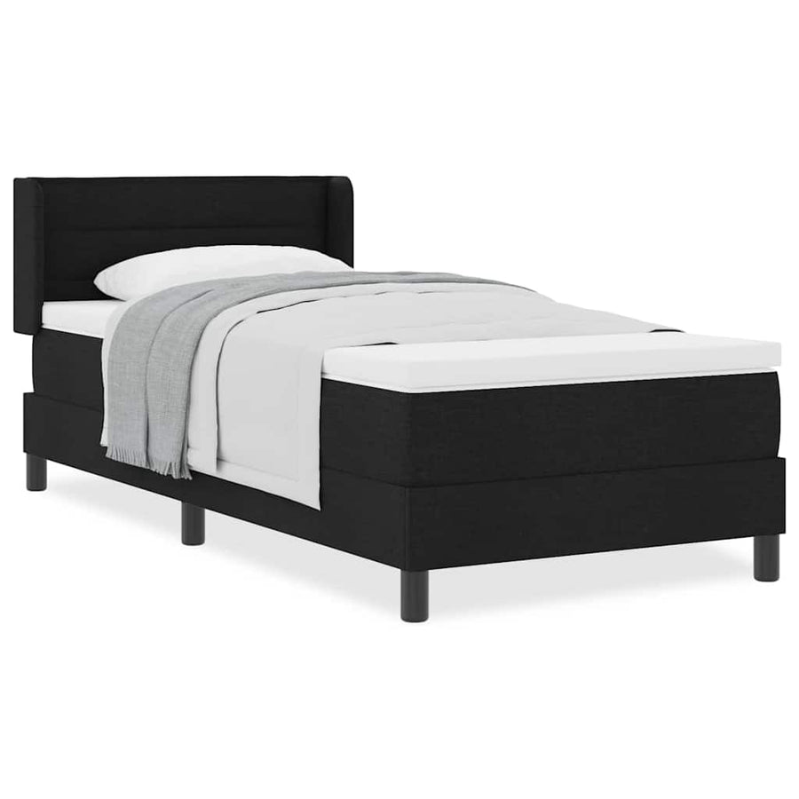 Boxspring bed met hoofdeinde Zwart 80 x 200 cm Stof en Foam