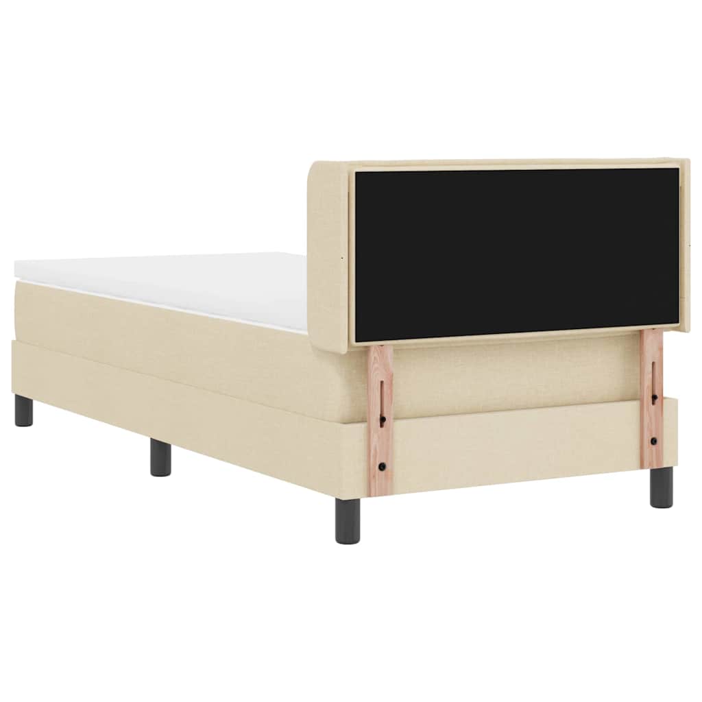 Boxspringbed met hoofdeinde Crème 200 x 80 cm Stof