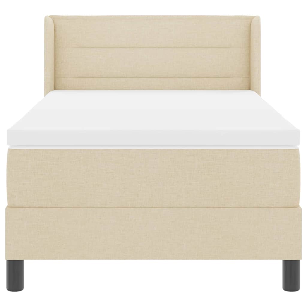 Boxspringbed met hoofdeinde Crème 200 x 80 cm Stof
