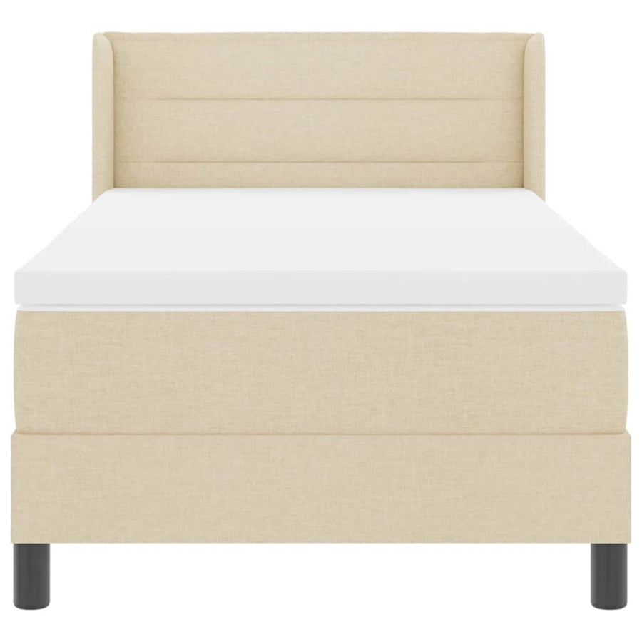 Boxspringbed met hoofdeinde Crème 200 x 80 cm Stof