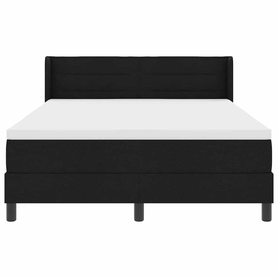 Boxspring bed met hoofdeinde Zwart 140 x 190 cm Stof en Foam